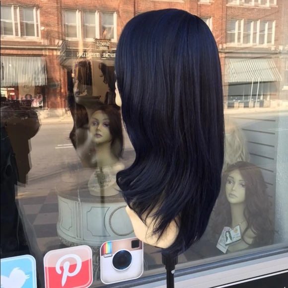 Blue bangs wispy layers wig main image 8